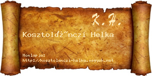 Kosztolánczi Helka névjegykártya